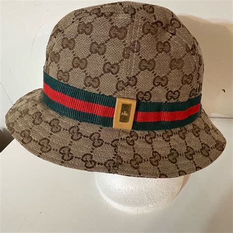 vintage gucci suede hat|Gucci bucket hat used.